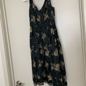 Jill Jill Stuart Black and Gold Lace Dress